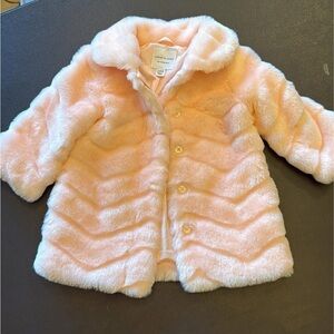 Janie and Jack Pink Faux Fur Kids Jacket
